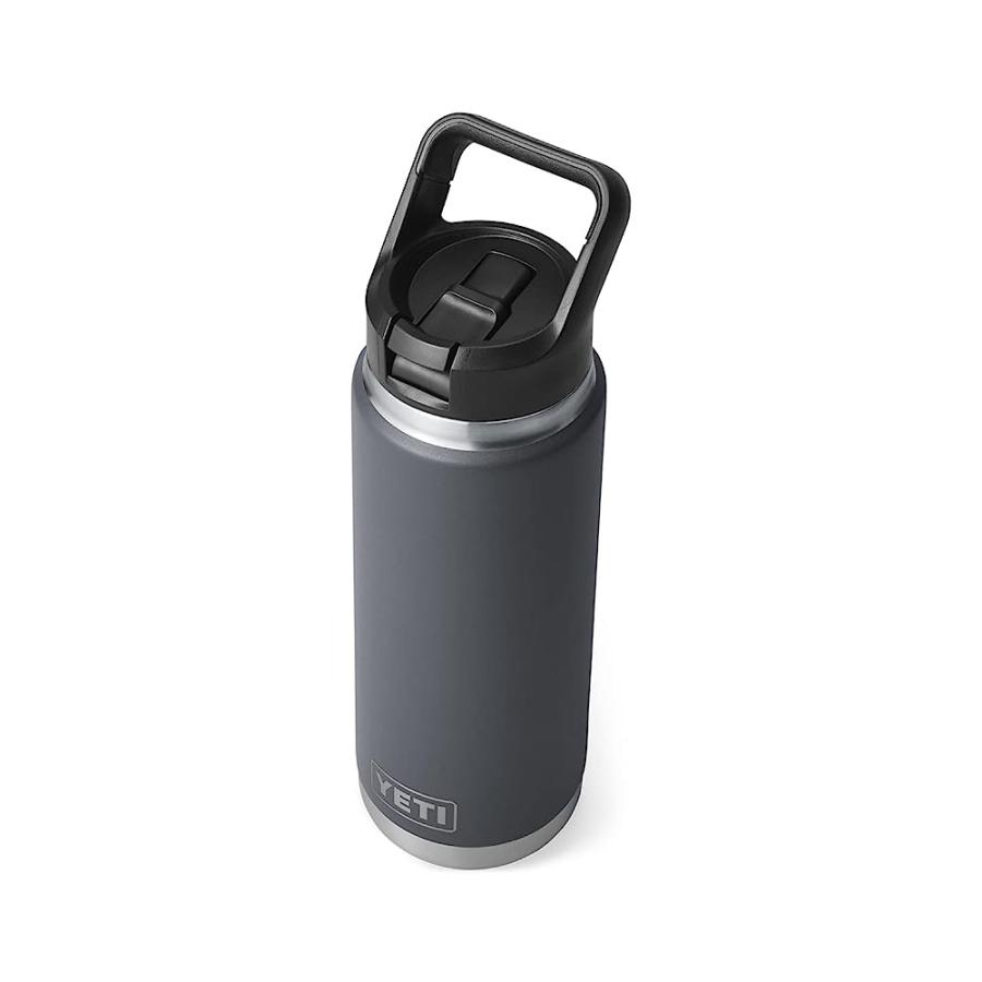 YETI RAMBLER 26 OZ BOTTLE, VACUUM INSULATED, STAINLESS STEEL WITH STRAW CAP, CHARCOAL | YETI | 04