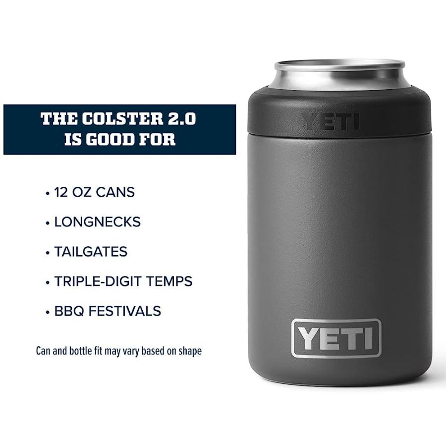 YETI RAMBLER 12 OZ. COLSTER CAN INSULATOR FOR STANDARD SIZE CANS, CHARCOAL (NO CAN INSERT) | YETI | 03