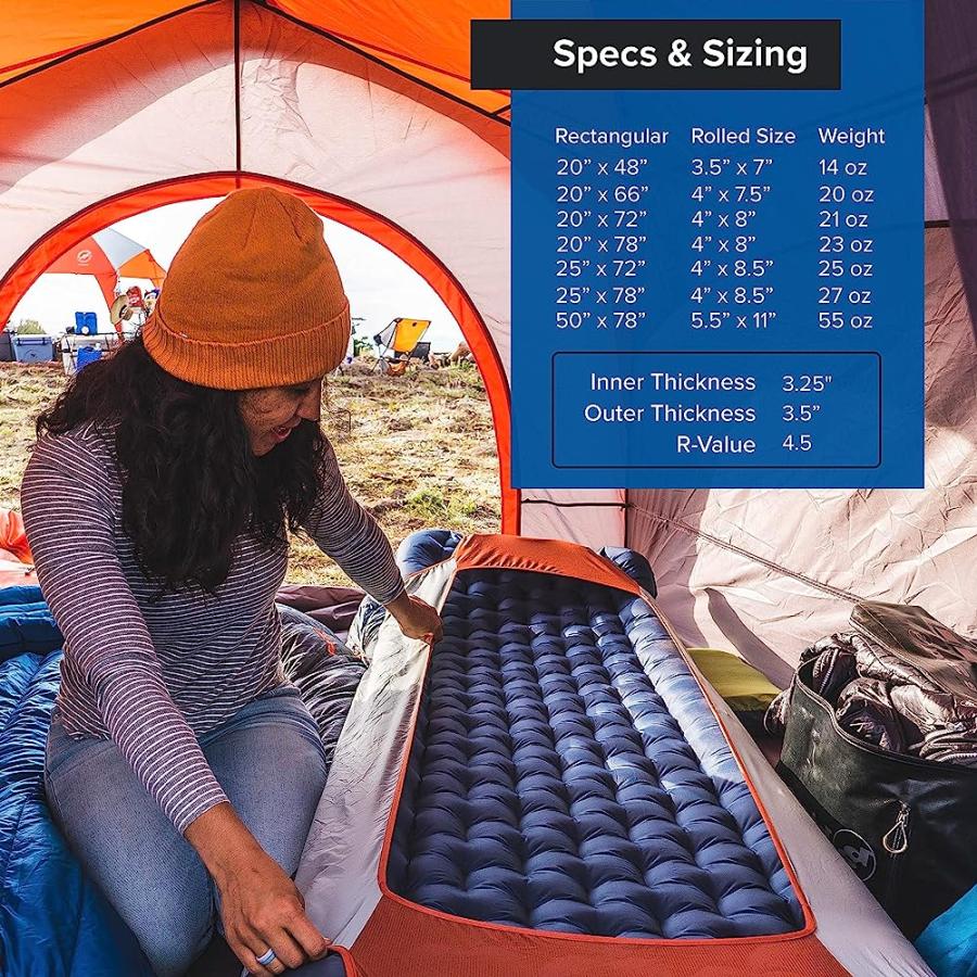 BIG AGNES INSULATED AIR CORE ULTRA SLEEPING PAD, ORANGE, 25X72 (WIDE REGULAR) | BIG AGNES | 03
