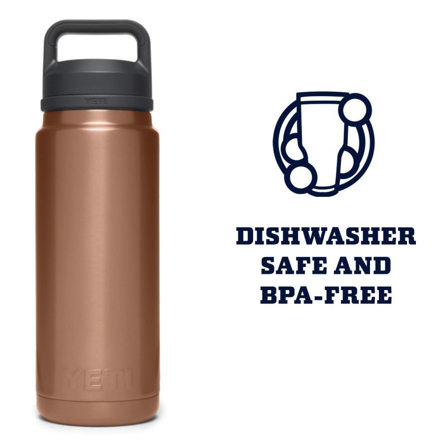 YETI Rambler 26オンス ボトル キャップ付き 真空断熱 ステンレス製、カッパー | YETI | 04