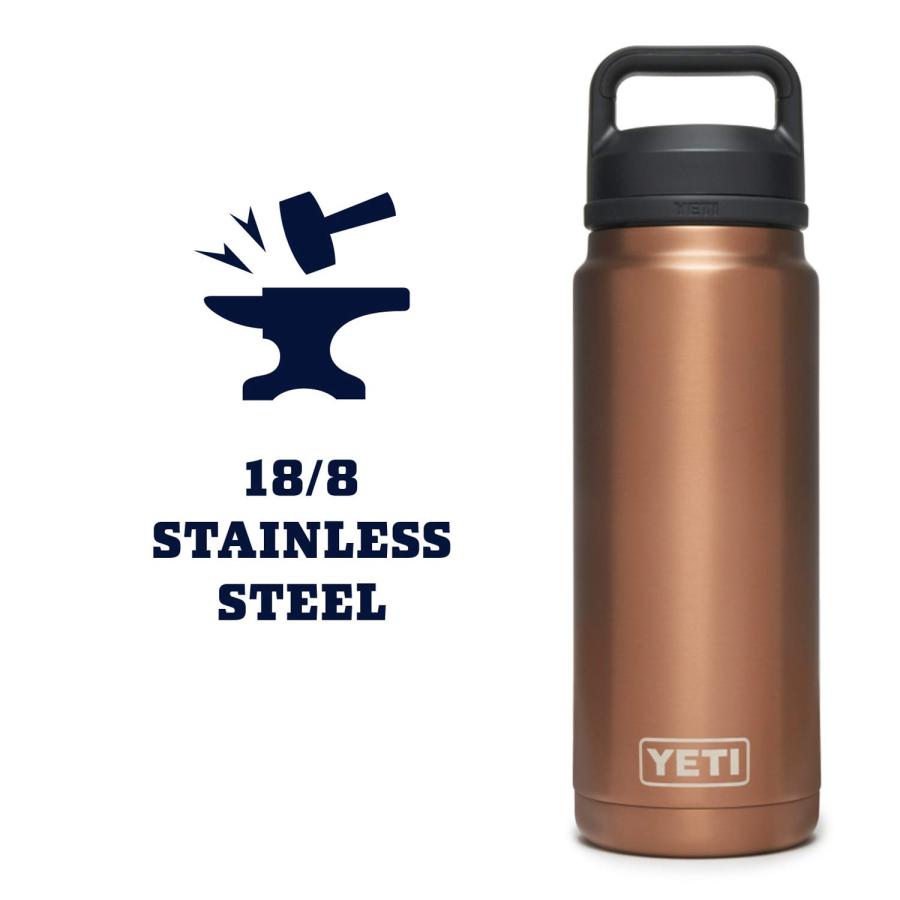 YETI Rambler 26オンス ボトル キャップ付き 真空断熱 ステンレス製、カッパー | YETI | 05