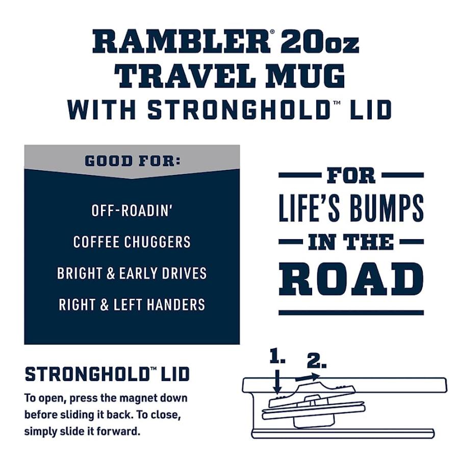 YETI RAMBLER 20 OZ TRAVEL MUG, STAINLESS STEEL, VACUUM INSULATED WITH STRONGHOLD LID, HIGH DESERT CLAY | YETI | 01