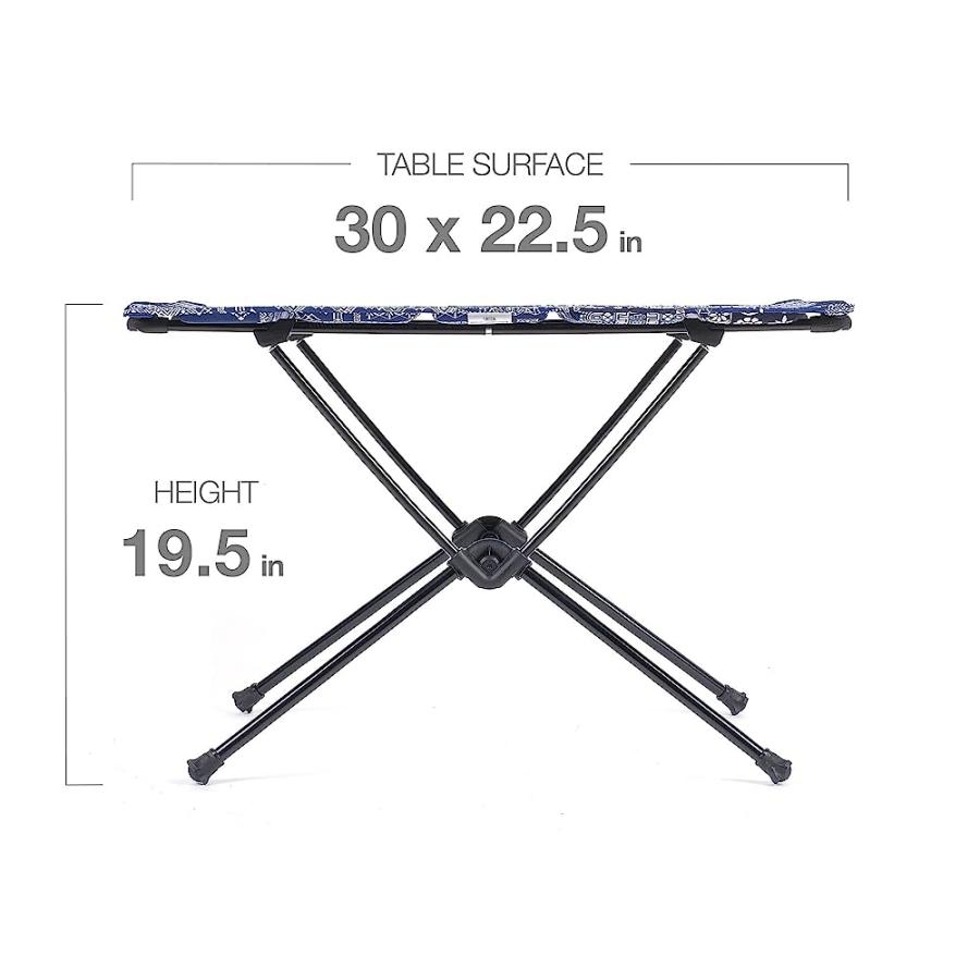 HELINOX TABLE ONE HARD TOP LIGHTWEIGHT, COLLAPSIBLE, PORTABLE, OUTDOOR CAMPING TABLE, LARGE - 30 X 22.5 INCHES, BLUE BANDANA | Helinox | 05