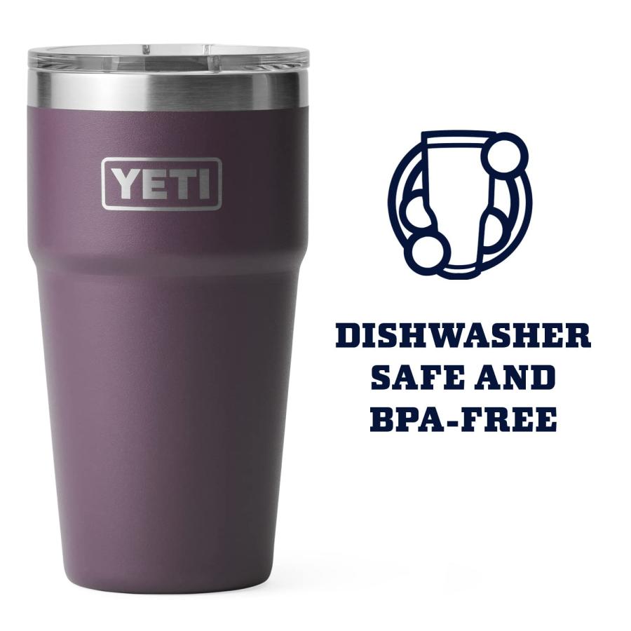 YETI Rambler 16オンス スタッカブルパイント マグスライダー蓋付き 真空断熱 ステンレス製、ノルディックパープル | YETI | 02