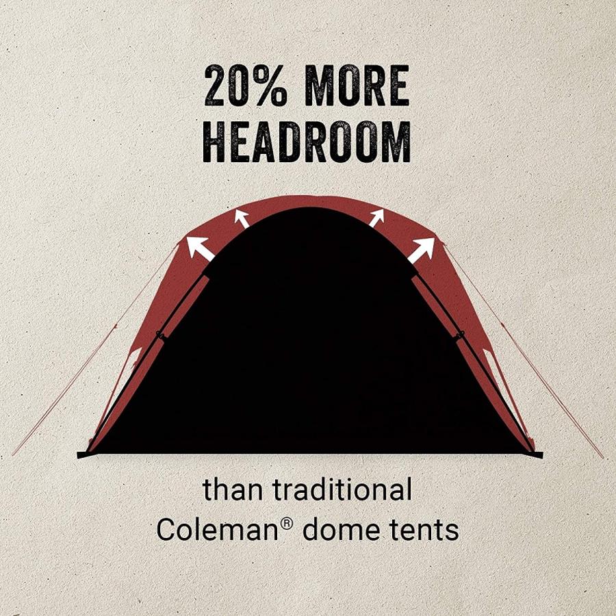 Coleman Skydome Camping Tent with Full-Fly Weather Vestibule, 2/4/6 Person, Evergreen | Coleman | 04