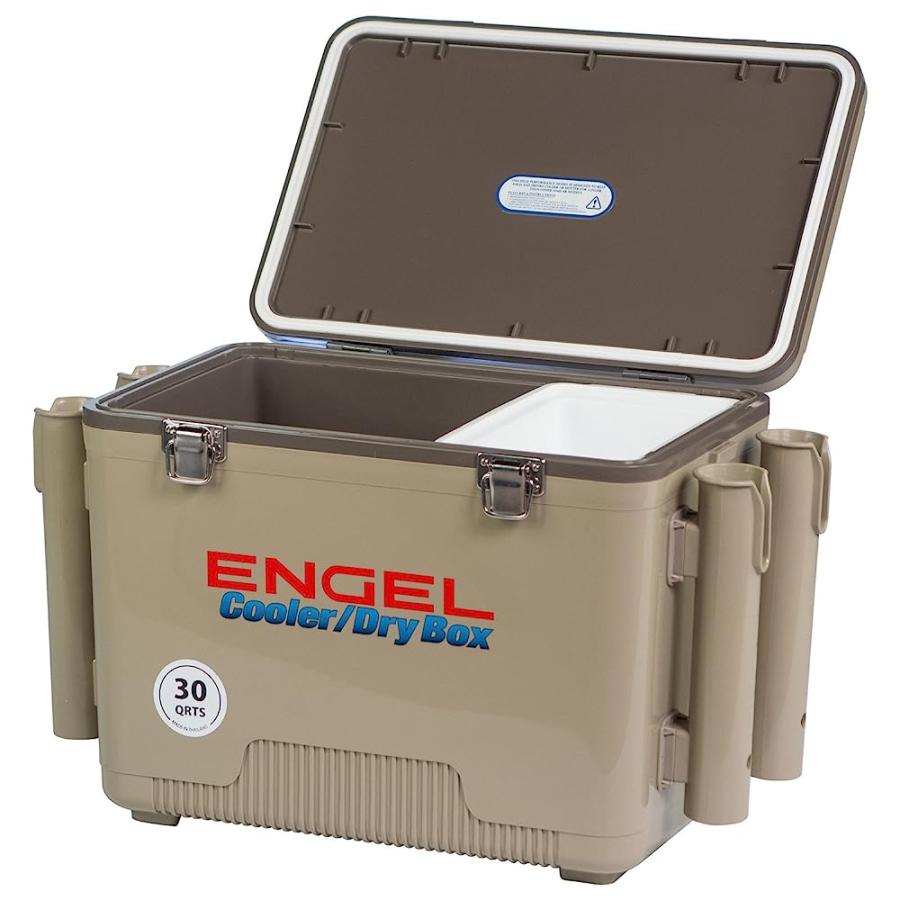 ENGEL UC30 30QT LEAK-PROOF, AIR TIGHT, FISHING DRYBOX COOLER WITH BUILT-IN FISHING ROD HOLDERS, ALSO MAKES THE PERFECT HARD SHELL LUNCHBOX FOR ME |  | 01