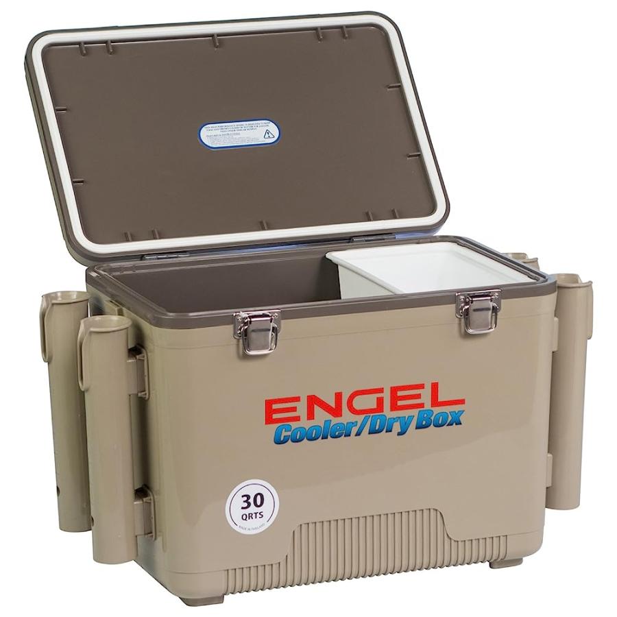 ENGEL UC30 30QT LEAK-PROOF, AIR TIGHT, FISHING DRYBOX COOLER WITH BUILT-IN FISHING ROD HOLDERS, ALSO MAKES THE PERFECT HARD SHELL LUNCHBOX FOR ME｜usdirectmax｜06