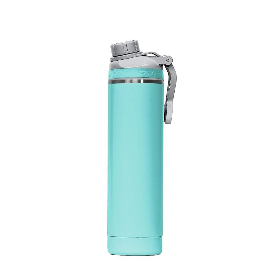 ORCA HYDRA 22 OZ. 18/8 STAINLESS STEEL INSULATED WATER BOTTLE, SCREW TOP SPORTS BOTTLE, POWDER COATED, WITH SILICONE GRIP WHALE TALE HANDLE, TOP | LES CREATIONS