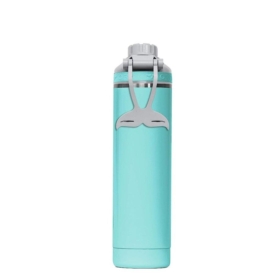 ORCA HYDRA 22 OZ. 18/8 STAINLESS STEEL INSULATED WATER BOTTLE, SCREW TOP SPORTS BOTTLE, POWDER COATED, WITH SILICONE GRIP WHALE TALE HANDLE, TOP | LES CREATIONS | 01