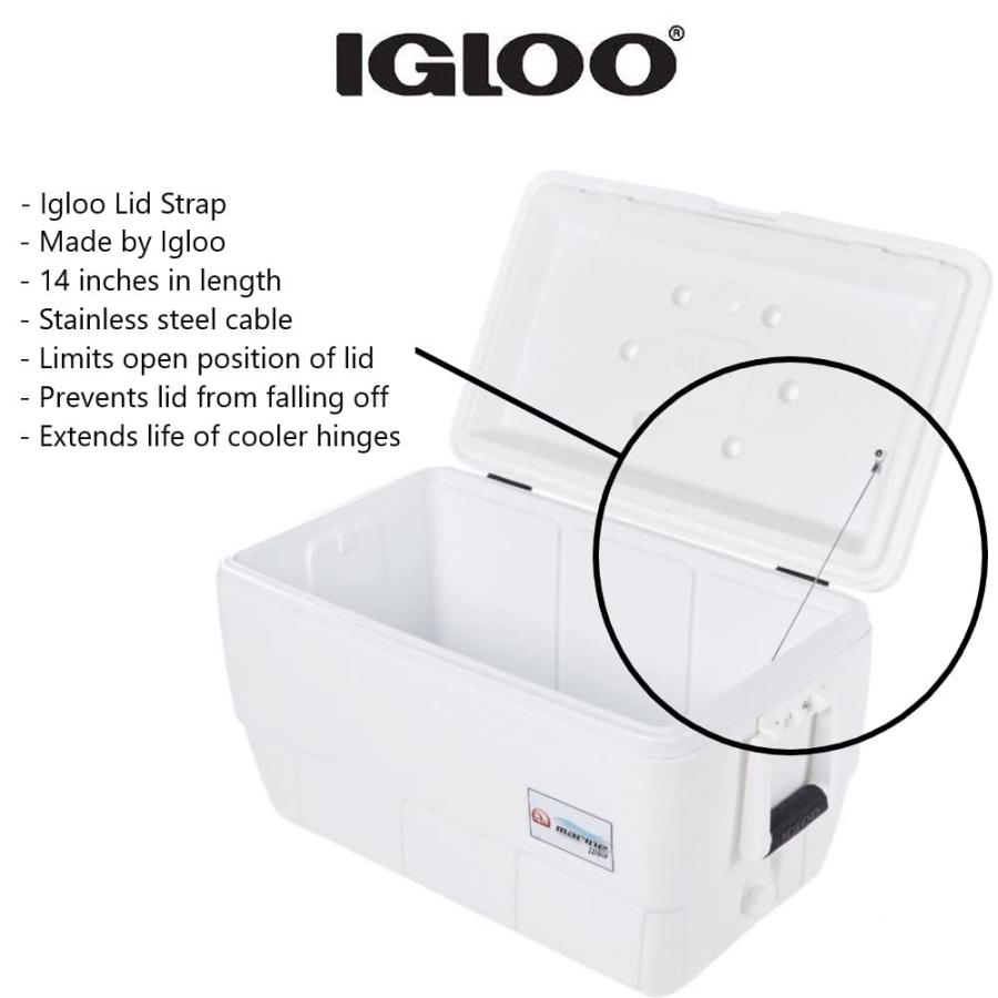 IGLOO COOLER CABLE LID STRAP, 14 INCH - HEAVY DUTY STAINLESS STEEL | igloo | 01