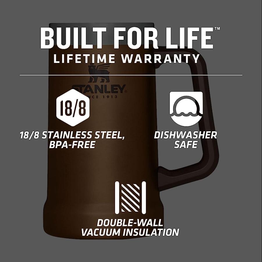 STANLEY 10-02874-140 THE BIG GRIP BEER STEIN MAPLE 24OZ / .7L | STANLEY | 02