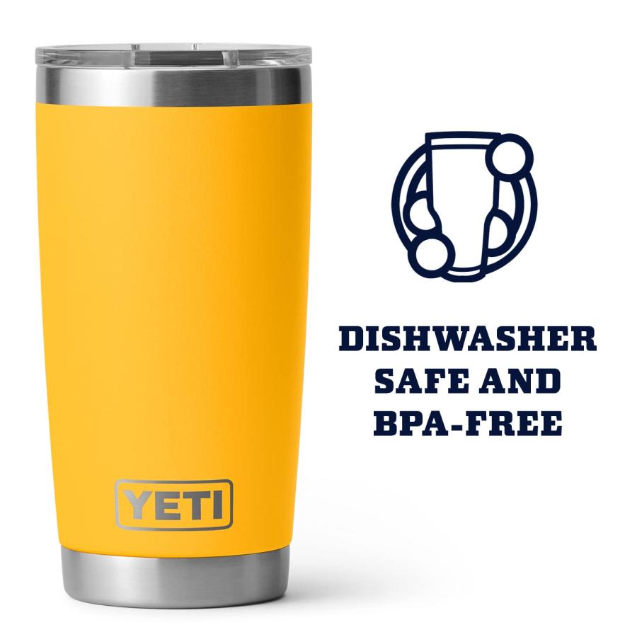 YETI Rambler 20オンス タンブラー マグスライダー蓋付き 真空断熱 ステンレス製、アルパインイエロー | YETI | 04