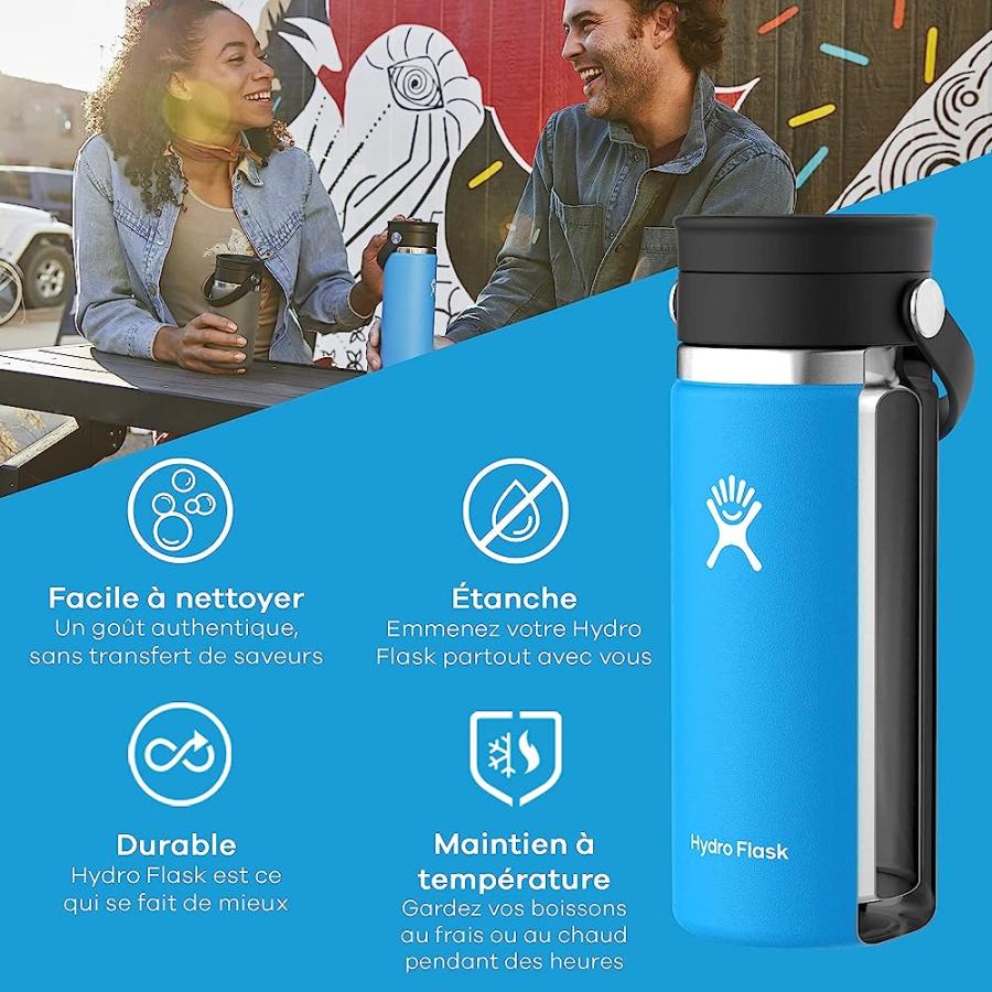 HYDRO FLASK WIDE MOUTH WITH FLEX SIP LID - INSULATED WATER BOTTLE TRAVEL CUP COFFEE MUG TUMBLER 12 OZ | HYDRO FLASK | 01