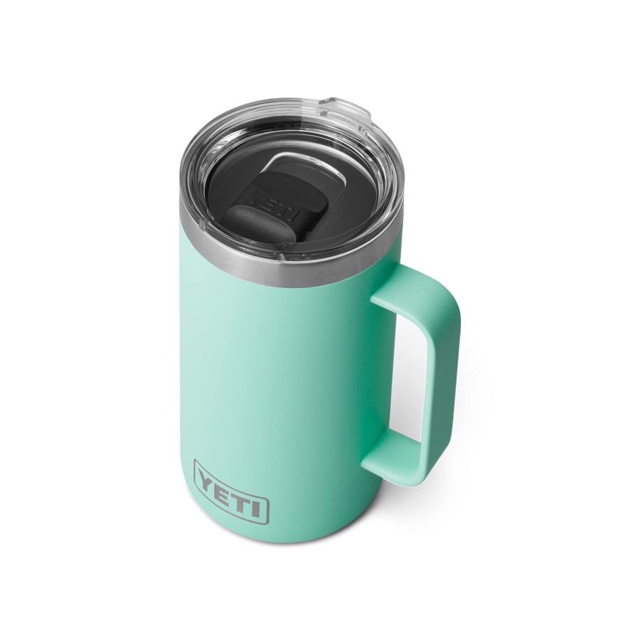 YETI Rambler 24オンス マグカップ マグスライダー蓋付き 真空断熱 ステンレス製、シーフォーム | YETI