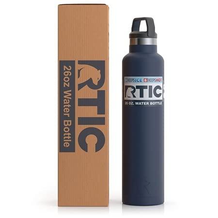 RTIC 26 OZ VACUUM INSULATED WATER BOTTLE, METAL STAINLESS STEEL DOUBLE WALL INSULATION, BPA FREE REUSABLE, LEAK-PROOF THERMOS FLASK FOR HOT AND C |  | 01