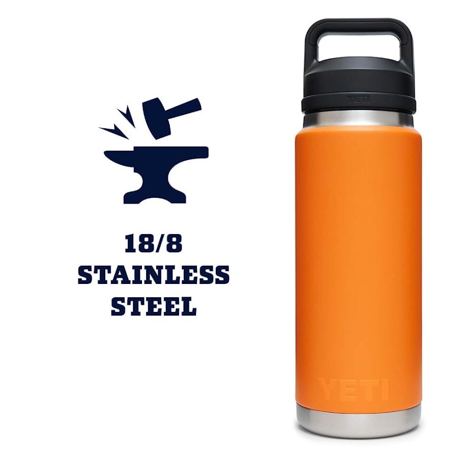 YETI RAMBLER 26 OZ BOTTLE, VACUUM INSULATED, STAINLESS STEEL WITH CHUG CAP, KING CRAB | YETI | 05