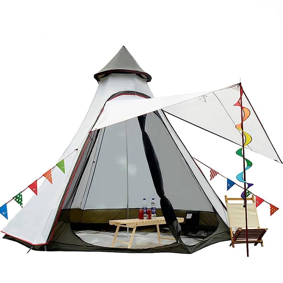 VIDALIDO 12'X10'X8'DOME CAMPING TENT 5-6 PERSON 4 SEASON DOUBLE LAYERS WATERPROOF ANTI-UV WINDPROOF TENTS FAMILY OUTDOOR CAMPING TENT(WHITE) | Vidalido