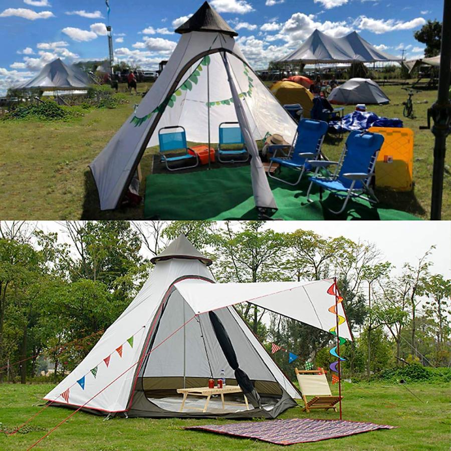 VIDALIDO 12'X10'X8'DOME CAMPING TENT 5-6 PERSON 4 SEASON DOUBLE LAYERS WATERPROOF ANTI-UV WINDPROOF TENTS FAMILY OUTDOOR CAMPING TENT(WHITE) | Vidalido | 01