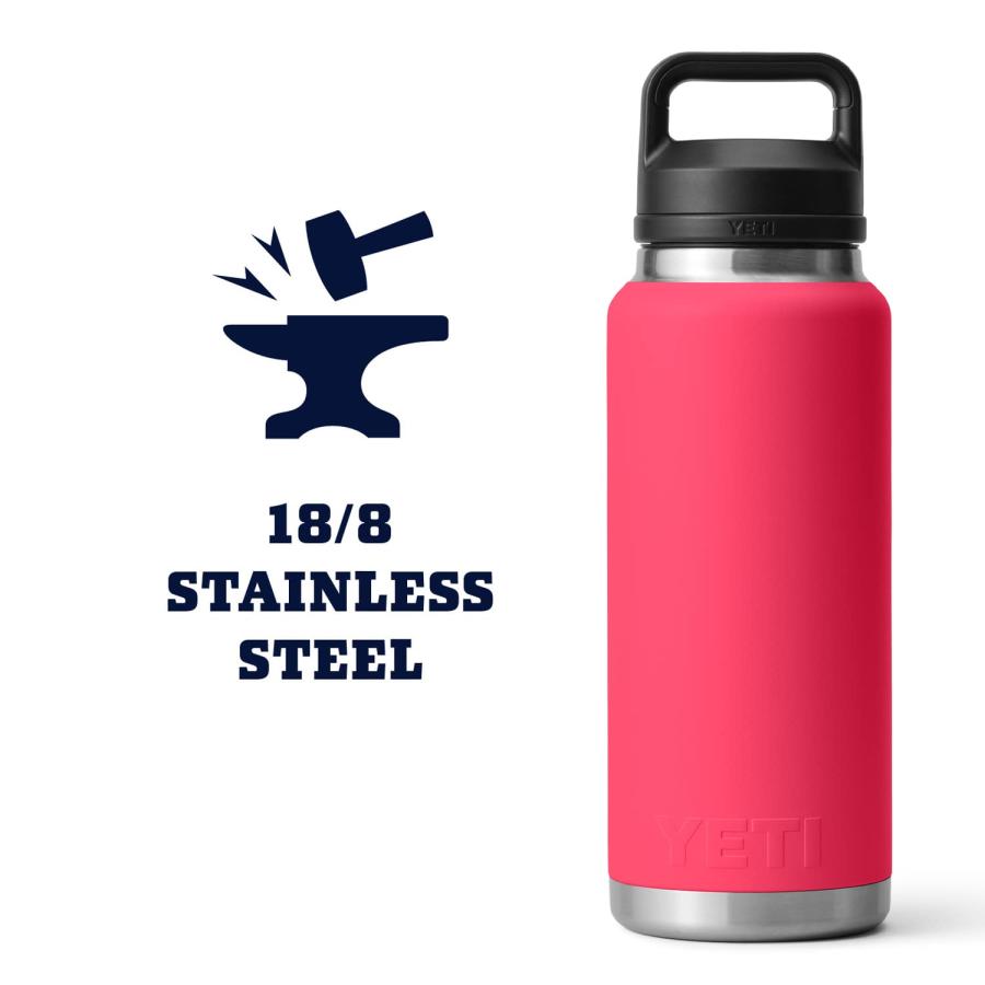 YETI Rambler 36オンス ボトル キャップ付き 真空断熱 ステンレス製、ビミニピンク | YETI | 05