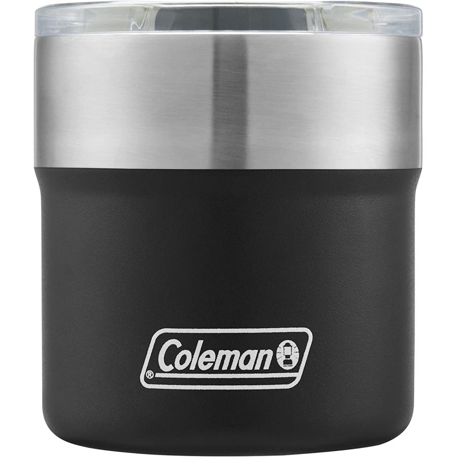 Coleman Sundowner Insulated Stainless Steel Rocks Glass with Slidable Lid, 13OZ, Black, 13 Oz | Coleman