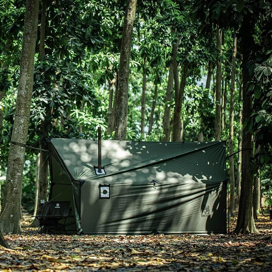 ONETIGRIS TEGIMEN HAMMOCK HOT TENT WITH STOVE JACK, SPACIOUS VERSATILE WALL TENT WITH SNOW SKIRT, 3000MM WATERPROOF WITH ZIPPERED TENT BAG (RANGE |  | 01
