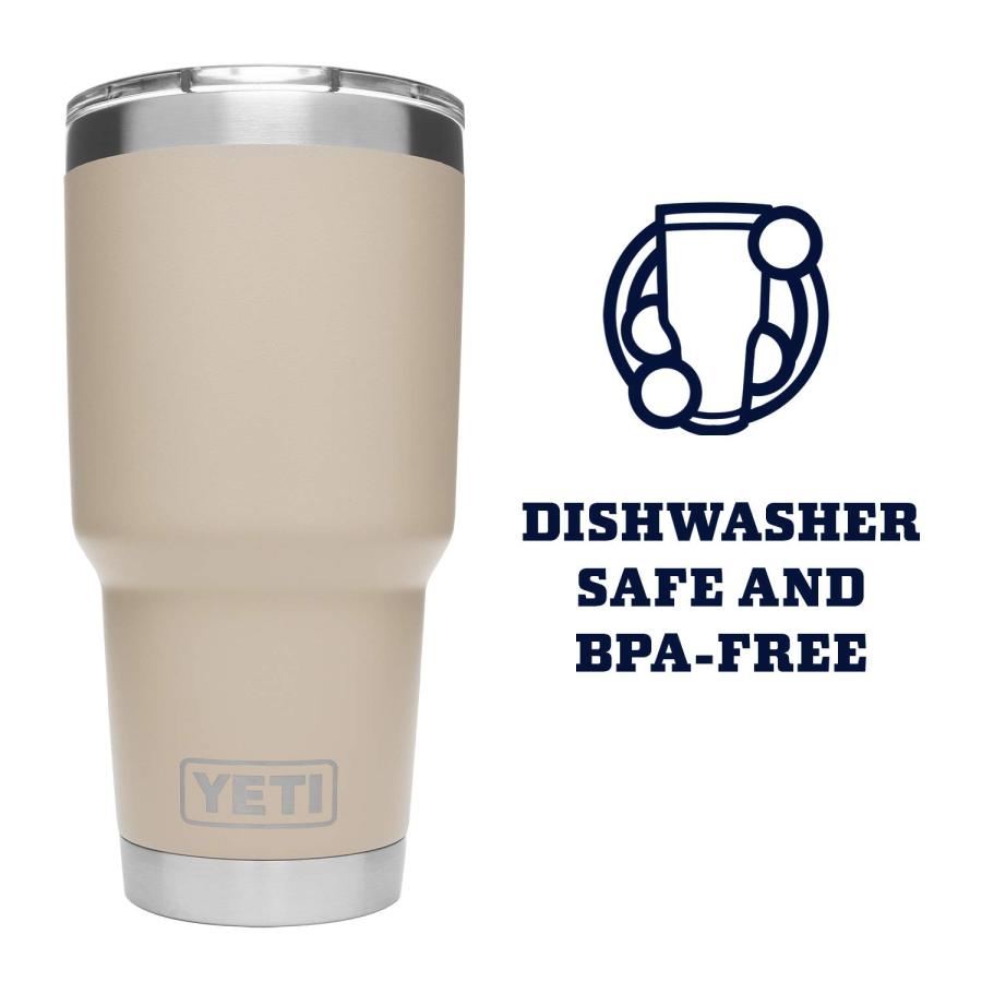 YETI Rambler 30オンス タンブラー マグスライダー蓋付き 真空断熱 ステンレス製、サンド | YETI | 03