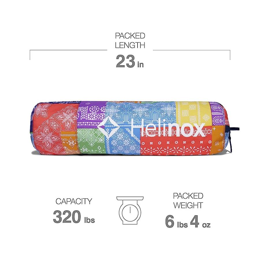 HELINOX COT ONE LIGHTWEIGHT, COMPACT, COLLAPSIBLE, PORTABLE CAMPING COT, LONG, RAINBOW BANDANA | Helinox | 01
