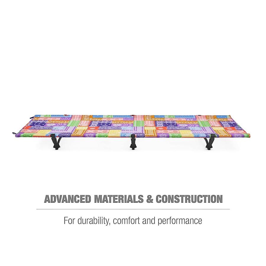 HELINOX COT ONE LIGHTWEIGHT, COMPACT, COLLAPSIBLE, PORTABLE CAMPING COT, LONG, RAINBOW BANDANA | Helinox | 06