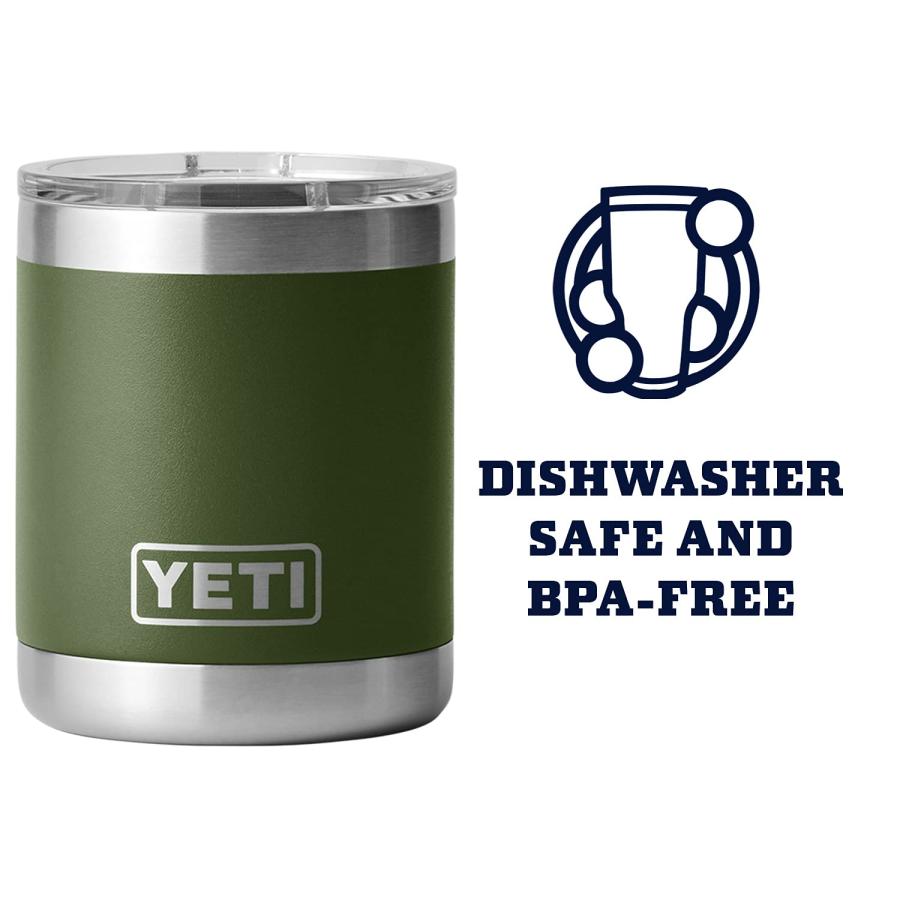 YETI Rambler 10オンス ローボール マグスライダー蓋付き 真空断熱 ステンレス製、ハイランズオリーブ | YETI | 02