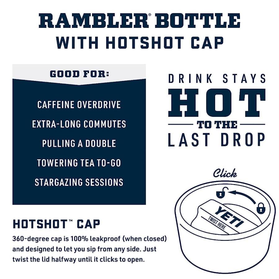 YETI RAMBLER 18 OZ BOTTLE, STAINLESS STEEL, VACUUM INSULATED, WITH HOT SHOT CAP, RESCUE RED | YETI | 01