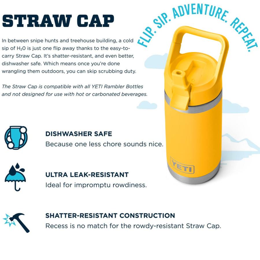 YETI Rambler Jr. 12オンス キッズボトル ストローキャップ付き 真空断熱 ステンレス製、アルパインイエロー | YETI | 05