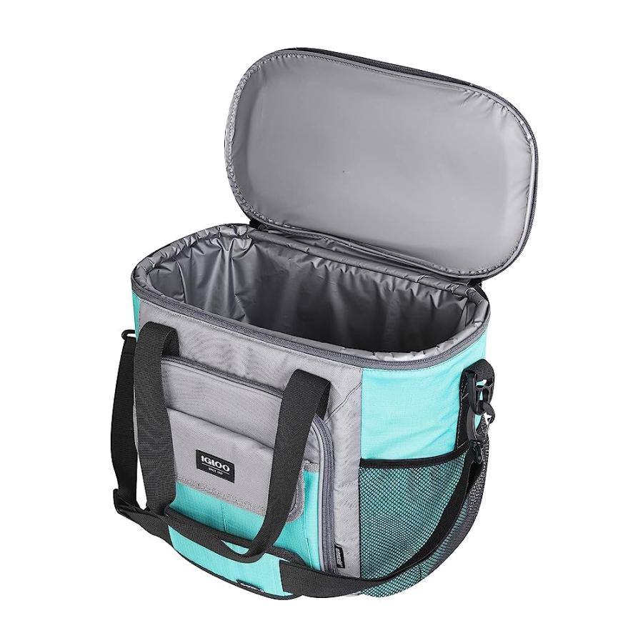 IGLOO MAXCOLD-TOTE 28-CAN COOLER BAG- AQUA/GREY | igloo | 01