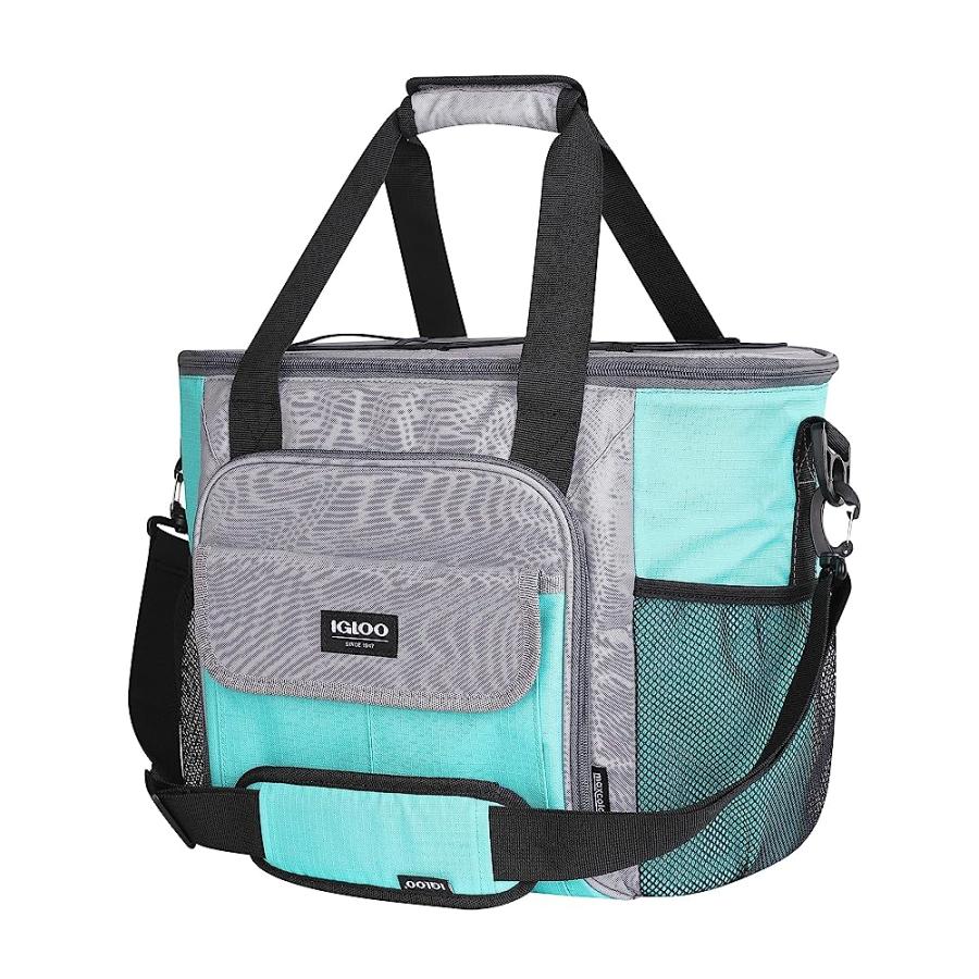 IGLOO MAXCOLD-TOTE 28-CAN COOLER BAG- AQUA/GREY | igloo | 03