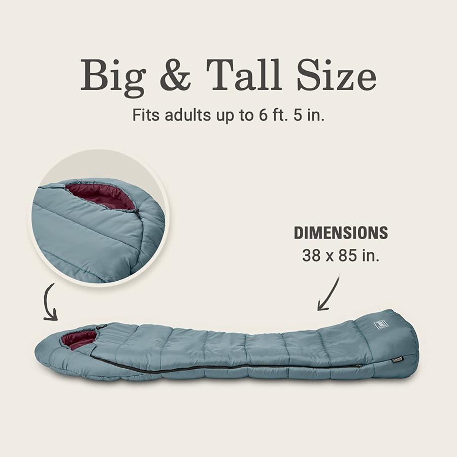 Coleman Sleeping BagTidelands 50° Big & Tall Mummy Sleeping Bag for Adults | Coleman | 04