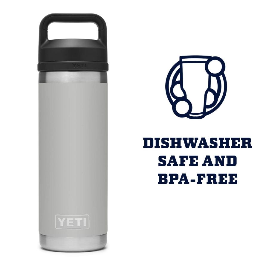 YETI Rambler 18オンス ボトル キャップ付き 真空断熱 ステンレス製、グラネットグレー | YETI | 04