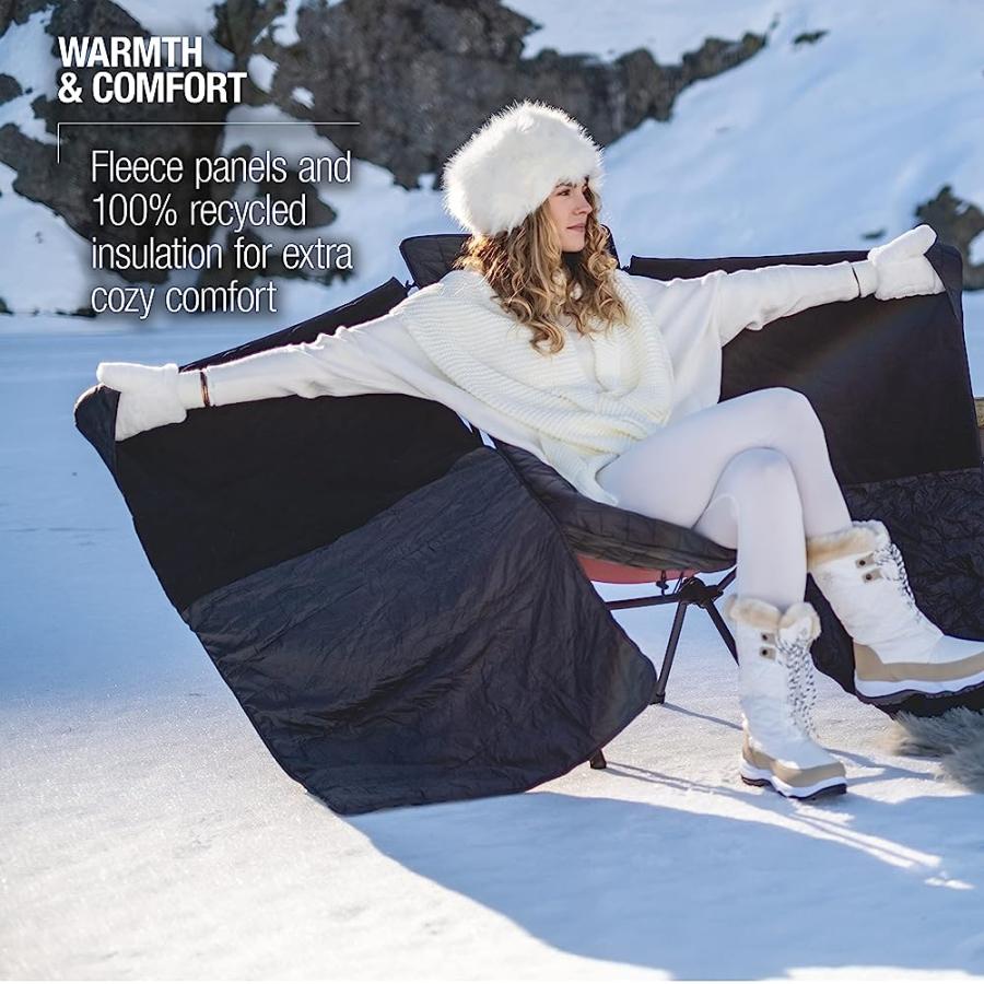 HELINOX TOASTY WRAPAROUND HOODED BLANKET, SUNSET/BEACH, BLACK | Helinox | 02