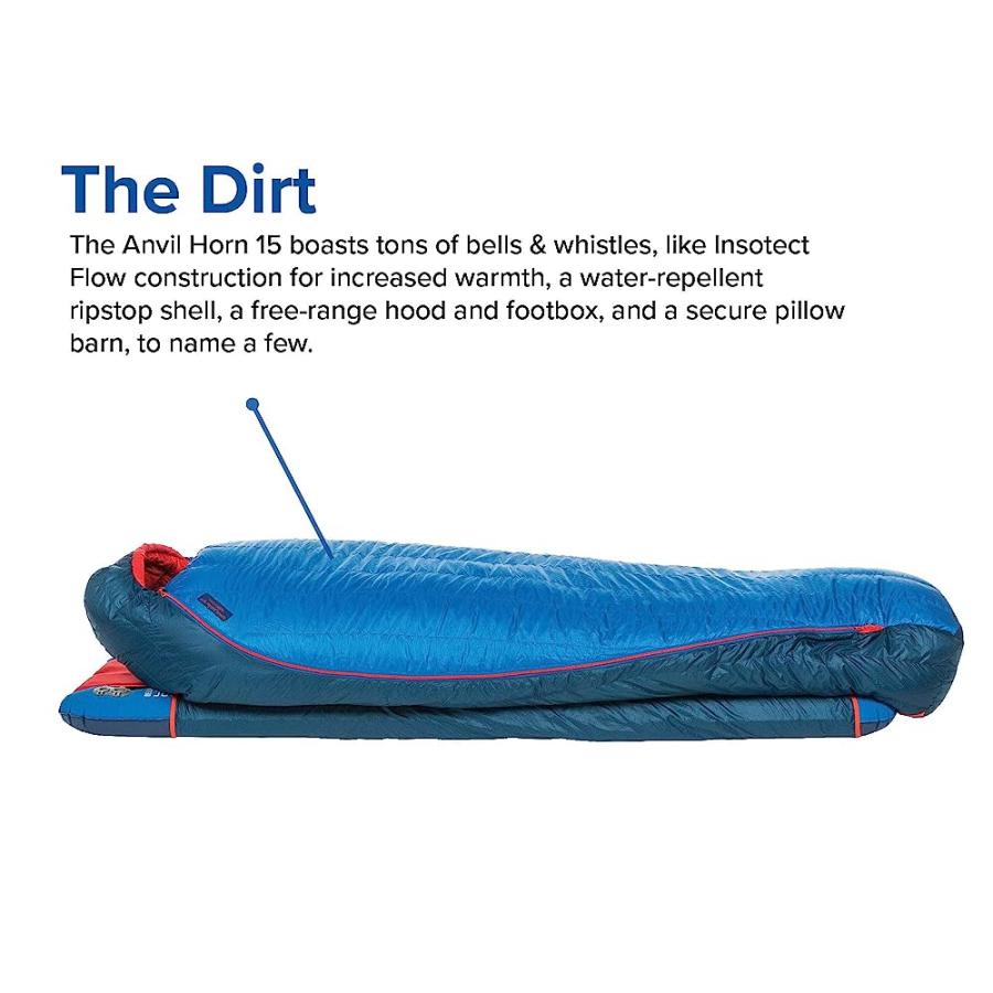 BIG AGNES ANVIL HORN (650 DOWNTEK) SLEEPING BAG, 15 DEGREE, WIDE LONG, LEFT ZIP | BIG AGNES | 04