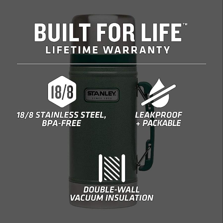 STANLEY CLASSIC VACUUM FOOD JAR 24OZ HAMMERTONE GREEN | STANLEY | 05