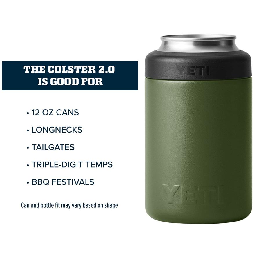 YETI Rambler 12オンス コルスター 標準缶クーラー:YETI 真空断熱 ステンレス製、ハイランズオリーブ | YETI | 03