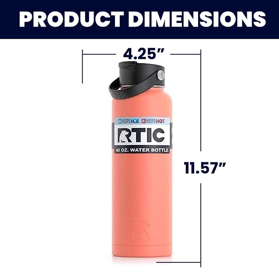 RTIC 40 OZ VACUUM INSULATED BOTTLE, METAL STAINLESS STEEL DOUBLE WALL INSULATION, BPA FREE REUSABLE, LEAK-PROOF THERMOS FLASK FOR WATER, HOT AND |  | 01