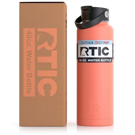 RTIC 40 OZ VACUUM INSULATED BOTTLE, METAL STAINLESS STEEL DOUBLE WALL INSULATION, BPA FREE REUSABLE, LEAK-PROOF THERMOS FLASK FOR WATER, HOT AND |  | 02