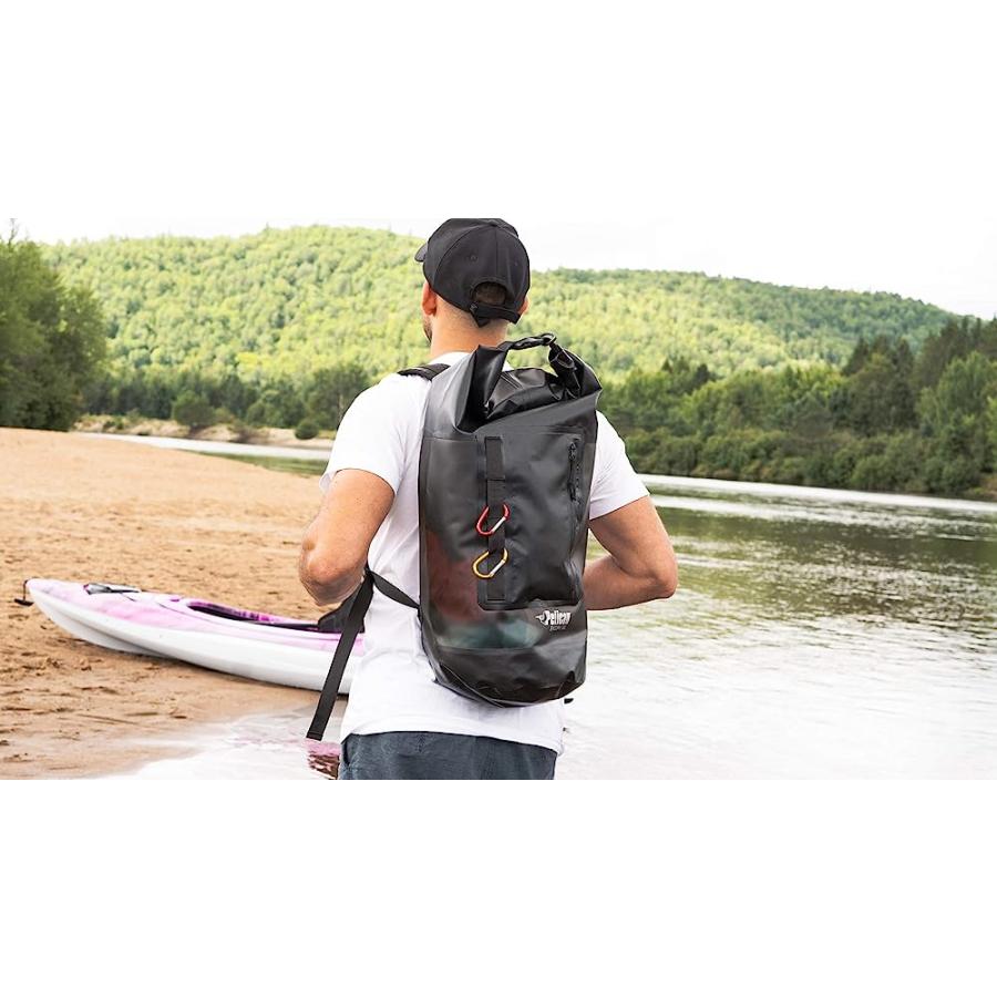 PELICAN EXODRY 30L LARGE DRYBAG BLACK WATERPROOF BACKPACK-TYPE SHOULDER STRAPS THICK & LIGHTWEIGHT ROLL TOP COMPRESSION KEEPS GEAR DRY FOR KAYAKI | PELICAN PRODUCTS | 04