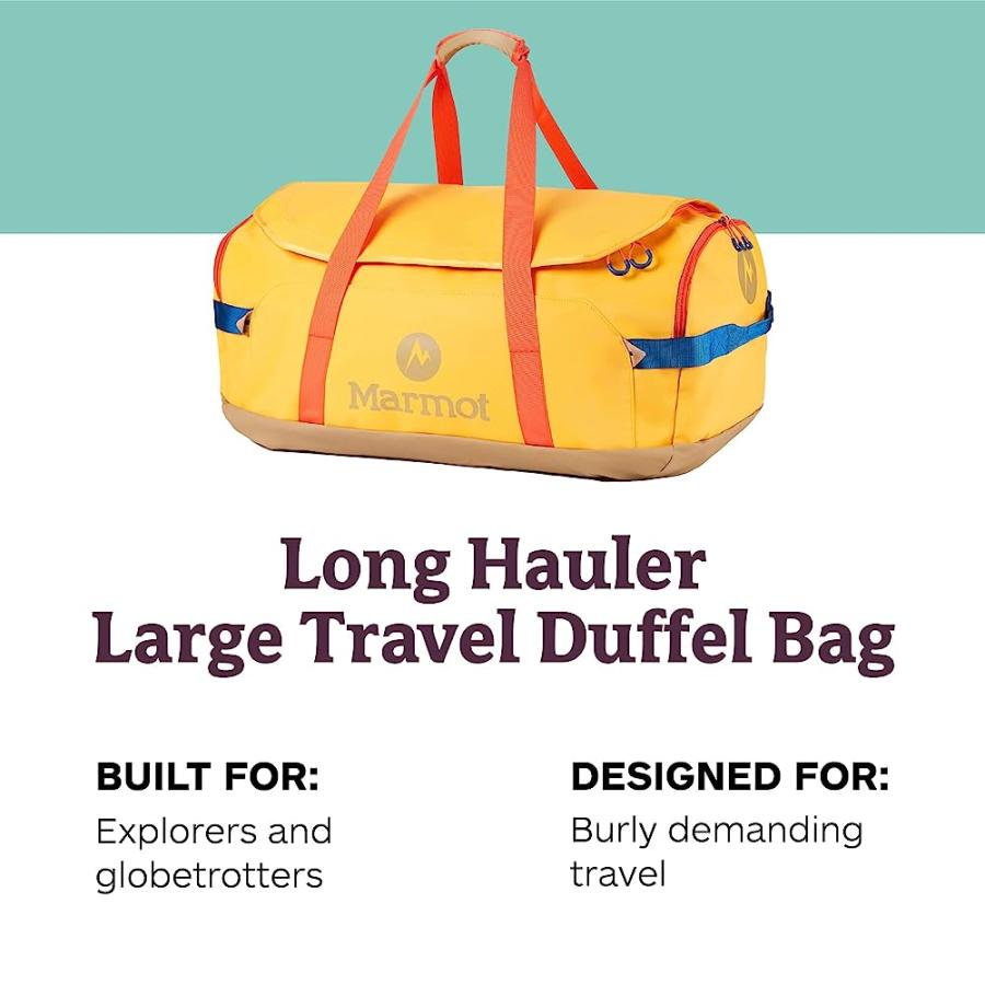 MARMOT UNISEX LONG HAULER TRAVEL DUFFEL BAG | DURABLE, WEATHER- RESISTANT | 4575CI (75 LITER), SOLAR/SHETLAND, LARGE | Marmot | 01