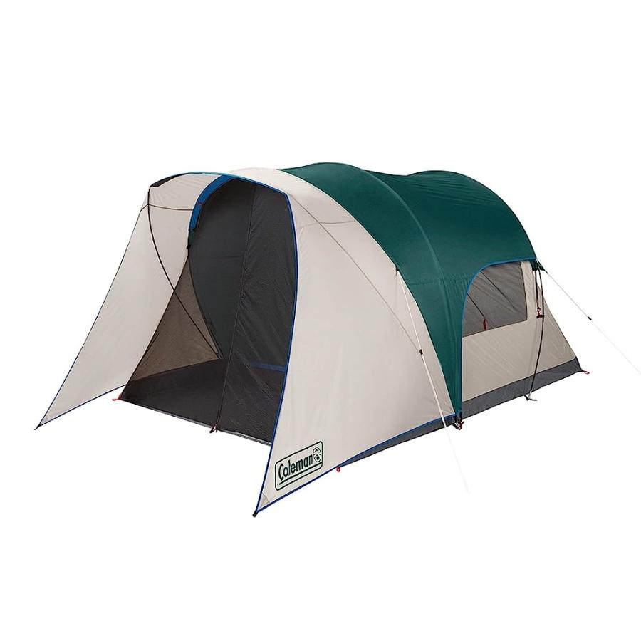 COLEMAN CABIN CAMPING TENT WITH SCREEN ROOM | 4 PERSON CABIN TENT WITH SCREENED PORCH, EVERGREEN | Coleman