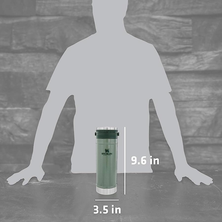 STANLEY 10-01855-013 THE TRAVEL MUG FRENCH PRESS HAMMERTONE GREEN 16OZ / .47L | STANLEY | 04