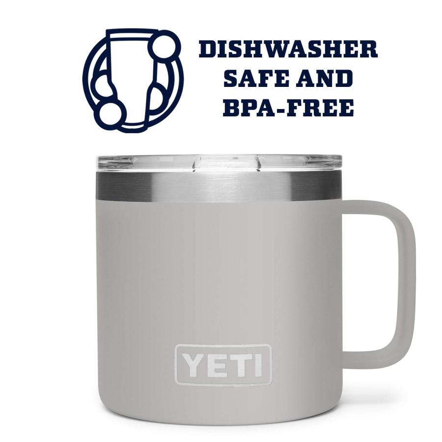 YETI Rambler 14オンス マグカップ マグスライダー蓋付き 真空断熱 ステンレス製、グラネットグレー | YETI | 02