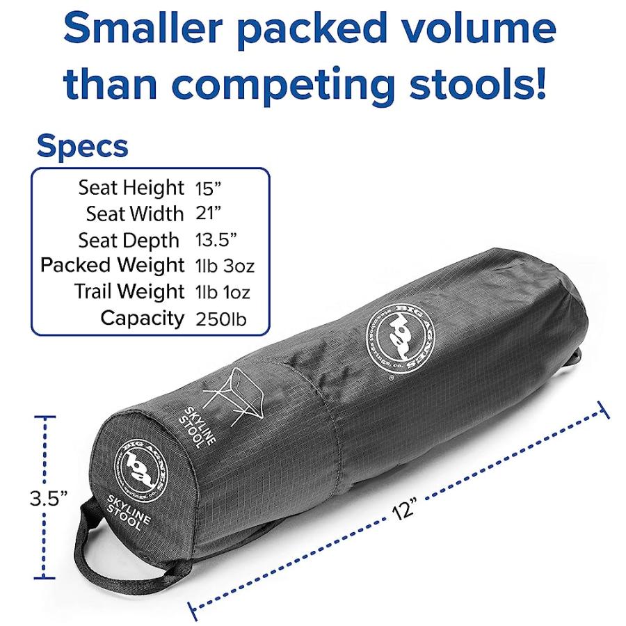 BIG AGNES SKYLINE UL ULTRALIGHT BACKPACKING FURNITURE, STOOL (YELLOW) | BIG AGNES | 04