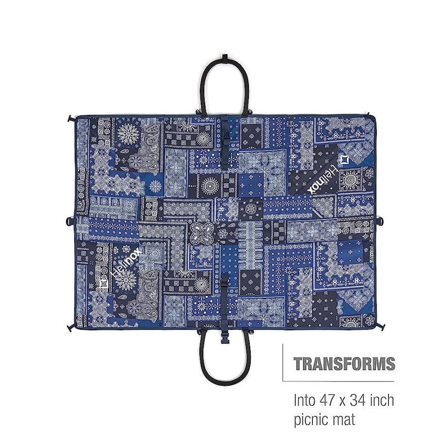 HELINOX ORIGAMI TOTE COMBO GEAR CARRY SYSTEM AND PICNIC MAT, BLUE BANDANA | Helinox | 01
