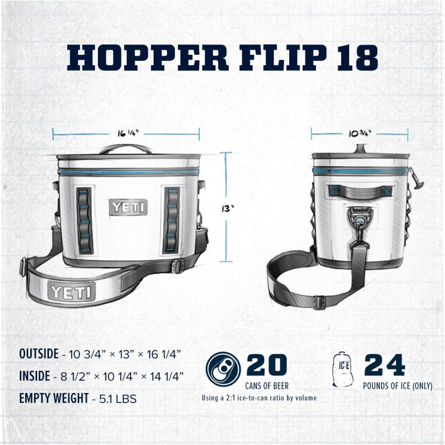 YETI Hopper Flip 18 ポータブルソフトクーラー:YETI、ネイビー | YETI | 03