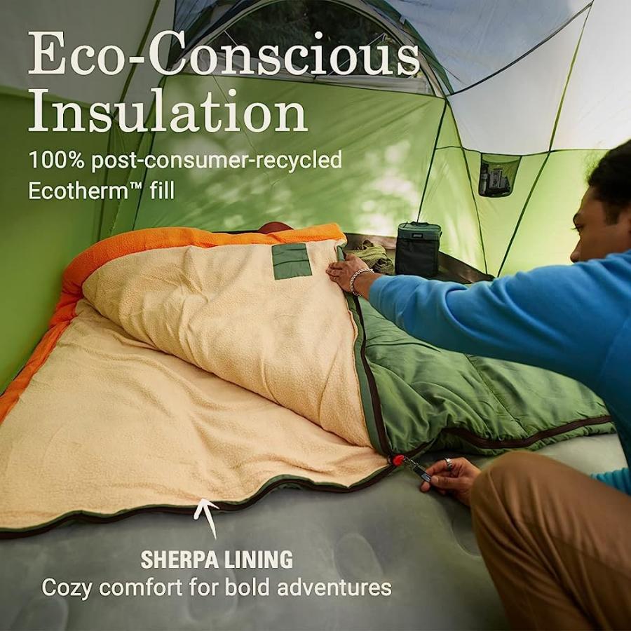 COLEMAN BIG GAME 0°F BIG & TALL SLEEPING BAG, MADE FROM 100% RECYCLED MATERIAL, COLD WEATHER ADULT SLEEPING BAG WITH SHERPA LINING, FITS CAMPERS | Coleman | 02